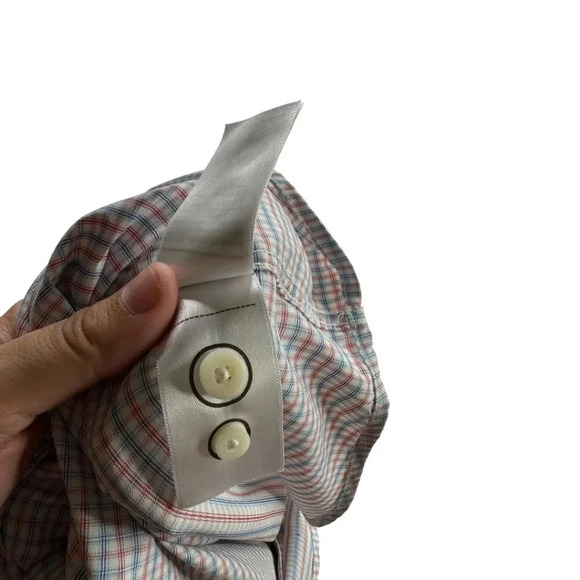 UNTUCKit Russell Slim Fit Shirt Button Up Long Sleeve Blue Red Stretch - Picture 6 of 10